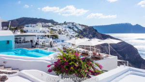 Der Ort Oia, Insel Santorini, Griechenland