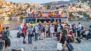 Insel Symi, Ortsteil Gialos, Ankunft am Hafen