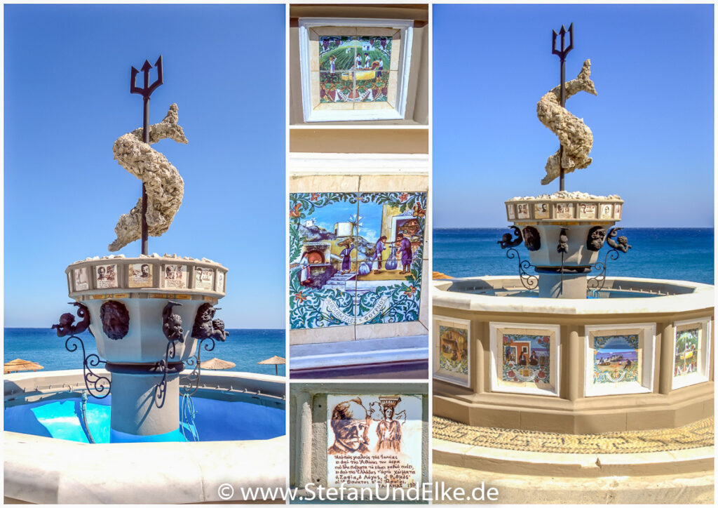 Der Neptunbrunnen in Diafani auf der Insel Karpathos