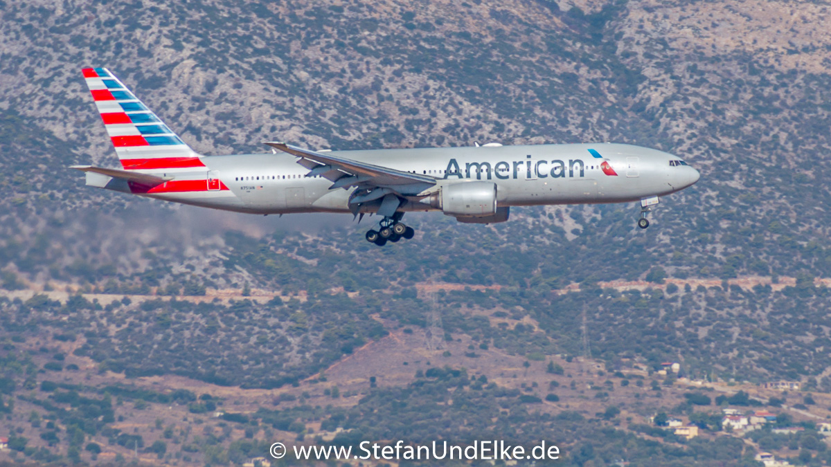 Boeing 777-223ER N751AN, LGAV (ATH) Flughafen Athen, AA (AAL) American Airlines
