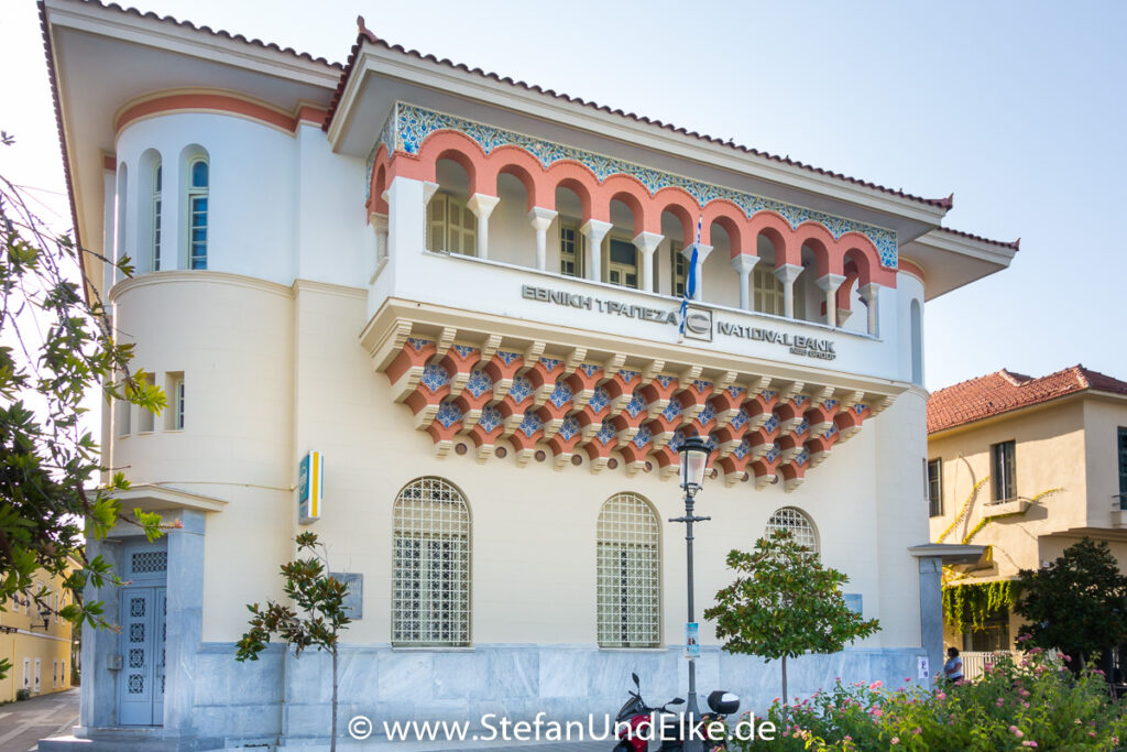 Das historische Gebäude der Nationalbank in Preveza