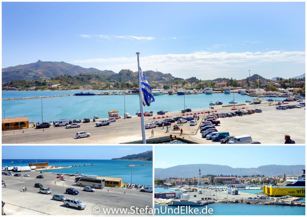 Blick auf den Hafen der Insel Zakynthos