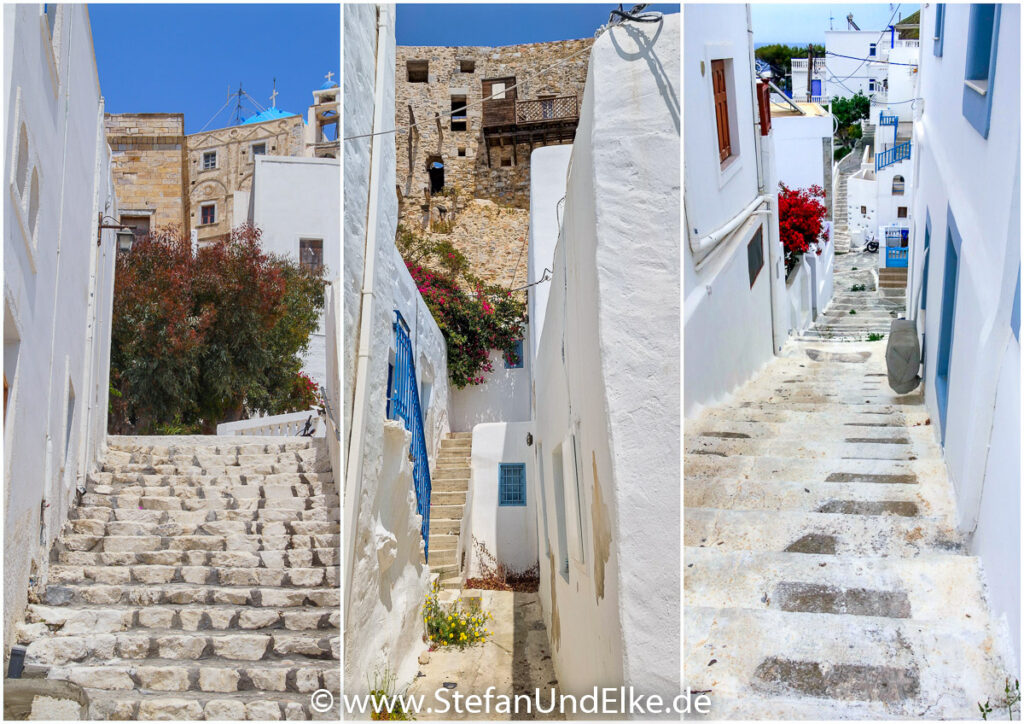 Wenn ihr Astypalaia- Stadt besuchen möchtet, bereitet euch auf die vielen Stufen und steilen Gassen den Hügel zum Kastro hinauf vor. -😊