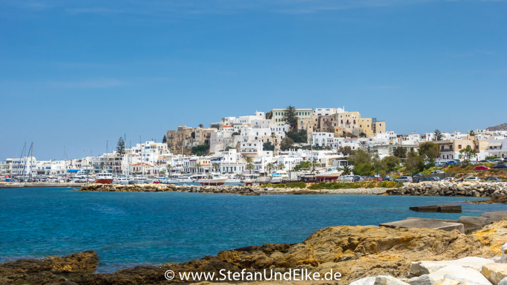 Der Blick auf Naxos Stadt